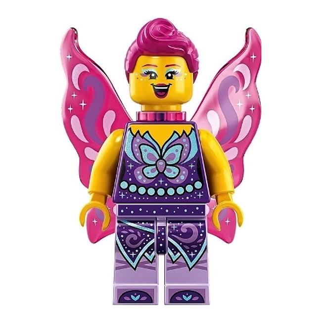 LEGO Minifigure - Fairy Singer, Butterfly, Magenta Hair (2021) [vid034]