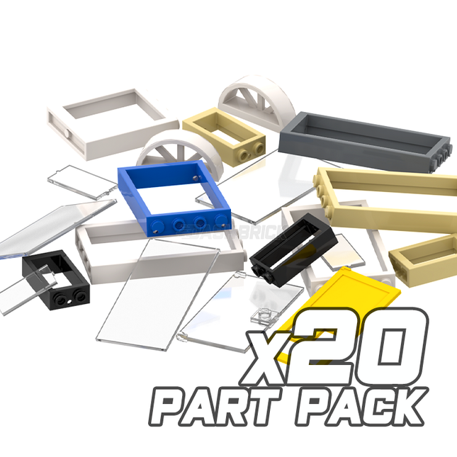 LEGO "Doors, Windows & Frames" [20 Part Pack] Assorted Colours, Sizes and Variations