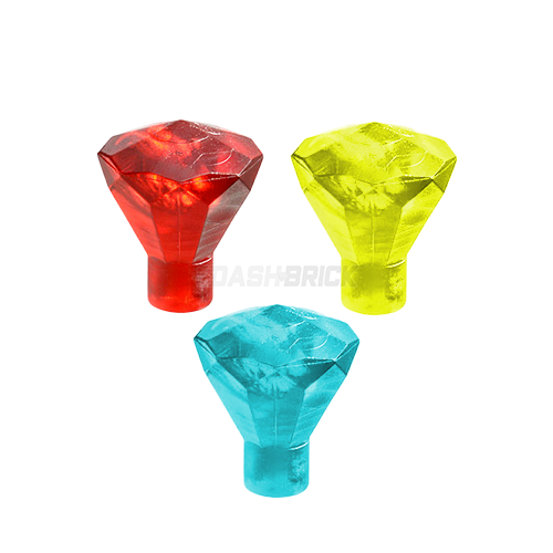 LEGO Minifigure Accessory - Diamond/Jewel, Crystals (15 Pack) Trans - Red, Blue, Yellow [30153]