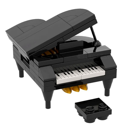 LEGO "Grand Piano" - Black, Adjustable Lid, Chair [MiniMOC]
