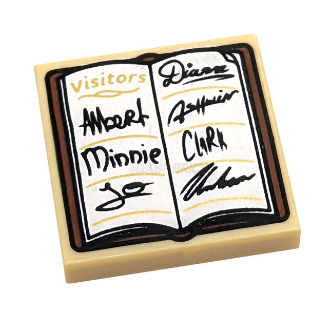 LEGO Minifigure Accessory - Tile, Guest Book, 'Visitors', Signatures Log [3068bpb1887] 6366172
