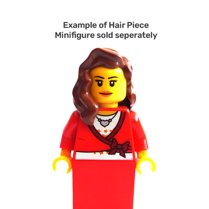 LEGO Minifigure Part - Hair Female Mid-Length, Part over Right Shoulder, Dark Brown [85974] 6229072