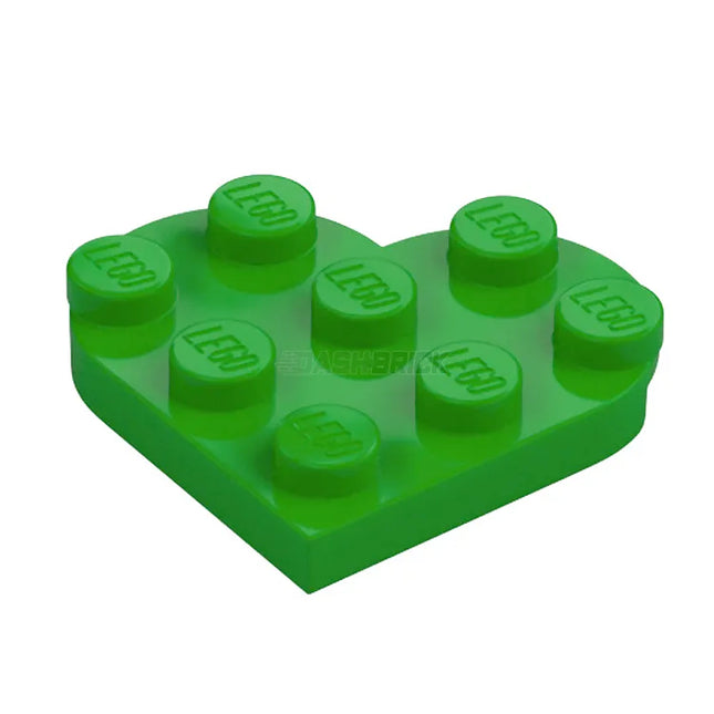 LEGO Plate 3 x 3, Love Heart, Bright Green [39613] 6294357