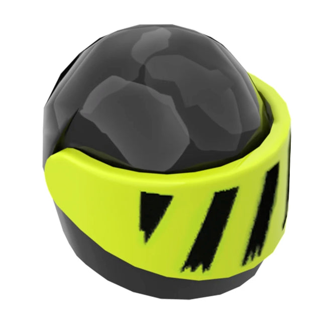 LEGO Minifigure Part - Helmet + Visor, Black Diagonal Stripes, Black/Lime [2447pb04] 6339078
