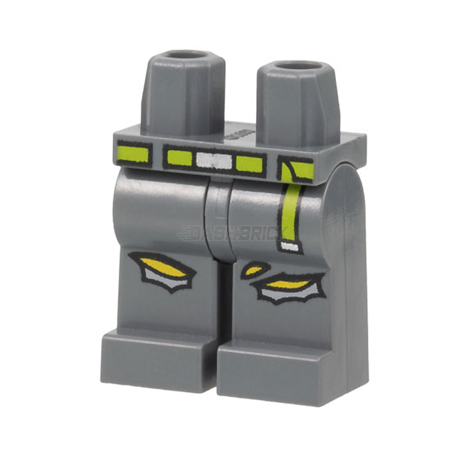 LEGO Minifigure Part - Hips and Legs, Torn/Ripped Jeans, Lime Belt, Silver Buckle [970c00pb1465] 6429741