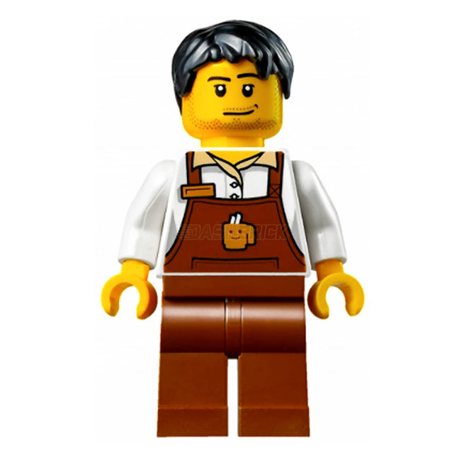 LEGO Minifigure - Male, Christmas Train Ride Barista, Coffee/Cafe Worker (2017) [CITY]