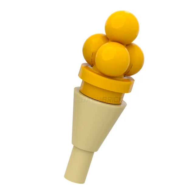 LEGO Minifigure Food - Ice-Cream Cone, Scoops, Bright Light Orange [6254 & 11610]
