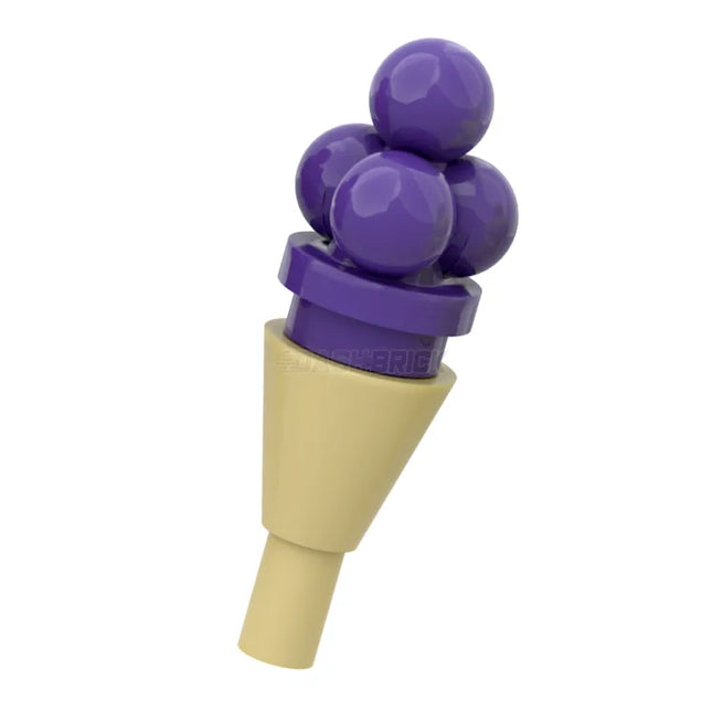 LEGO Minifigure Food - Ice-Cream Cone, Scoops, Purple [6254 & 11610]