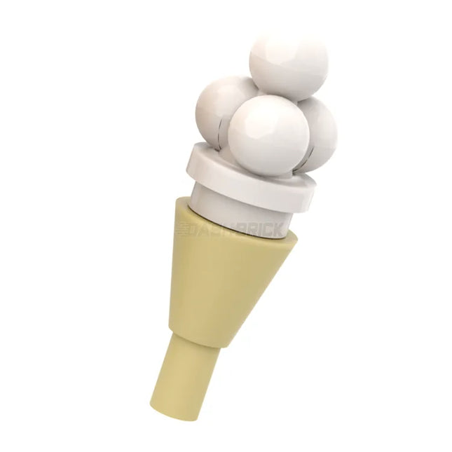 LEGO Minifigure Food - Ice-Cream Cone, Scoops, White [6254 & 11610]