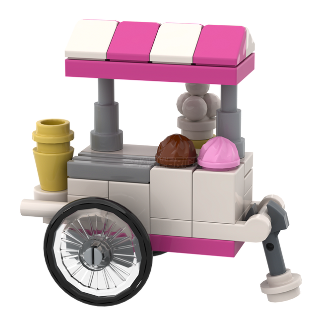 LEGO "Brick Licks Ice-Cream Cart" - Brickside Delights Wagon #2 [MiniMOC]