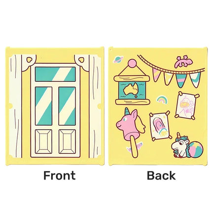 LEGO Glass Insert for Window/Frame 1 x 6 x 6, Frame, Stick Unicorn, Lizard, Rainbow, Beach Ball and Bunting, Bright Light Yellow [42509pb15] 6541720