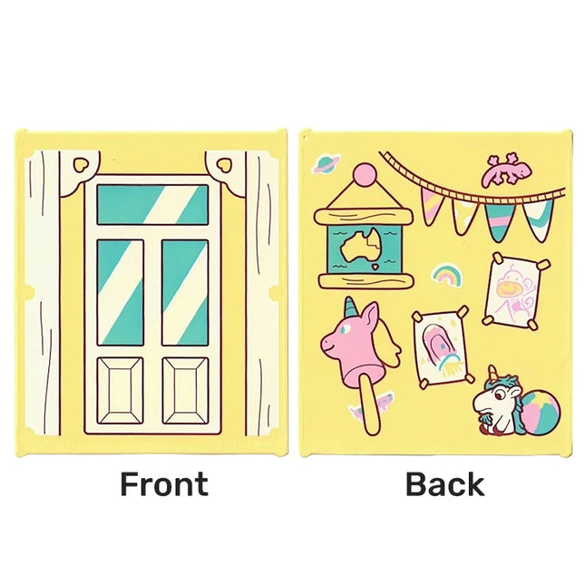 LEGO Glass Insert for Window/Frame 1 x 6 x 6, Frame, Stick Unicorn, Lizard, Rainbow, Beach Ball and Bunting, Bright Light Yellow [42509pb15] 6541720