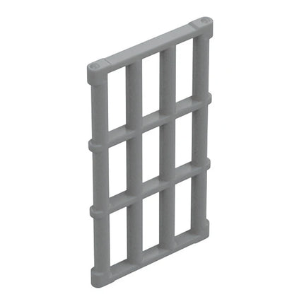 LEGO Bar 1 x 4 x 6 Grille with End Protrusions, (Jail/Prison) Frame Insert, Light Grey [92589] 4599496