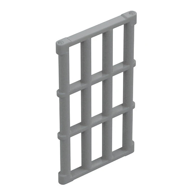 LEGO Bar 1 x 4 x 6 Grille with End Protrusions, (Jail/Prison) Frame Insert, Light Grey [92589] 4599496