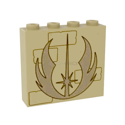 LEGO Brick 1 x 4 x 3, Star Wars Dark Tan Jedi Order Insignia [49311pb036] 6443480