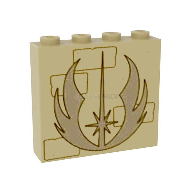 LEGO Brick 1 x 4 x 3, Star Wars Dark Tan Jedi Order Insignia [49311pb036] 6443480