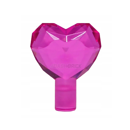 LEGO Rock 1 x 1 Jewel Heart Shaped, Trans-Dark Pink [15745] 6058337
