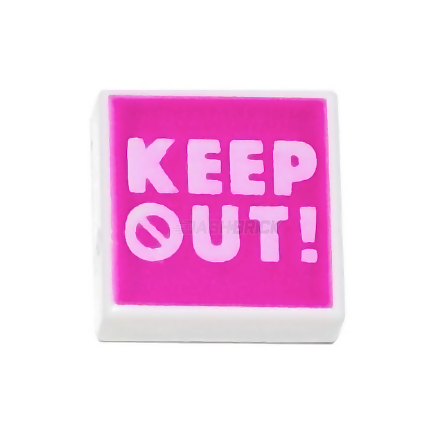 LEGO Minifigure Accessory - Tile, Keep Out Sign (Tile) [3070bpb185]