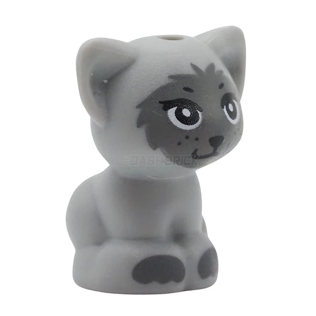 LEGO Minifigure Animal - Cat, Baby Kitten, Sitting, Light Grey [69902pb05] 6476648