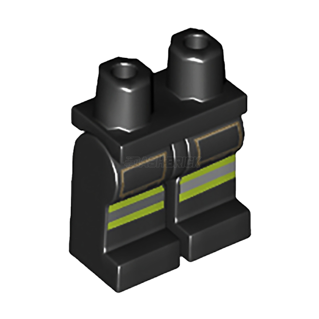 LEGO Minifigure Part - Hips and Legs, Reflective Stripes, Black [970c00pb0160]