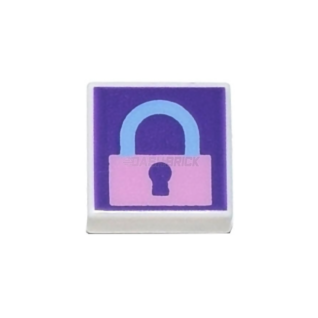 LEGO Minifigure Accessory - Tile, Locked Padlock - Pink/Dark Purple (1 x 1 Tile) [3070pb194]