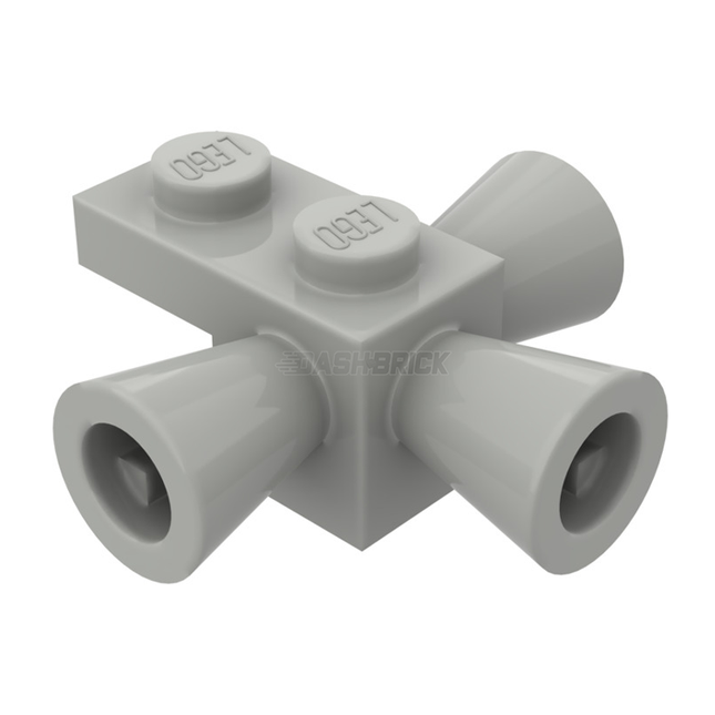 LEGO Brick, Modified 1 x 1, 3 Loudspeakers/Space Positioning Rockets, Light Grey [3963] 4223363