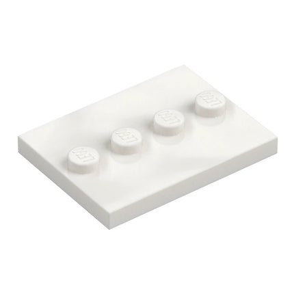 LEGO Tile, Modified 3 x 4 with 4 Studs in Center, (Minifigure Baseplate / Stand), White [88646] 6132741