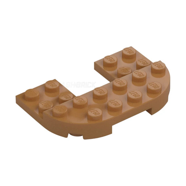 LEGO Plate, Round 4 x 6 x 2/3, Raised 2 x 6 and 2 x 2 Cutout, Medium Nougat [89681] 6378154