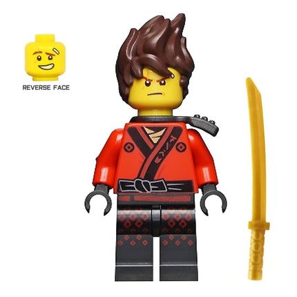 LEGO Minifigure - Kai - The LEGO Ninjago Movie, Hair, Pearl Dark Gray Scabbard (2017) [NINJAGO]
