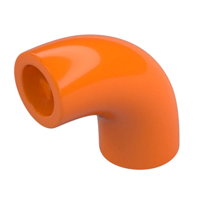 LEGO Brick, Round 1 x 1 d. 90 degrees Elbow Macaroni, No Stud, Type 2, Axle Hole, Orange [25214] 6372659