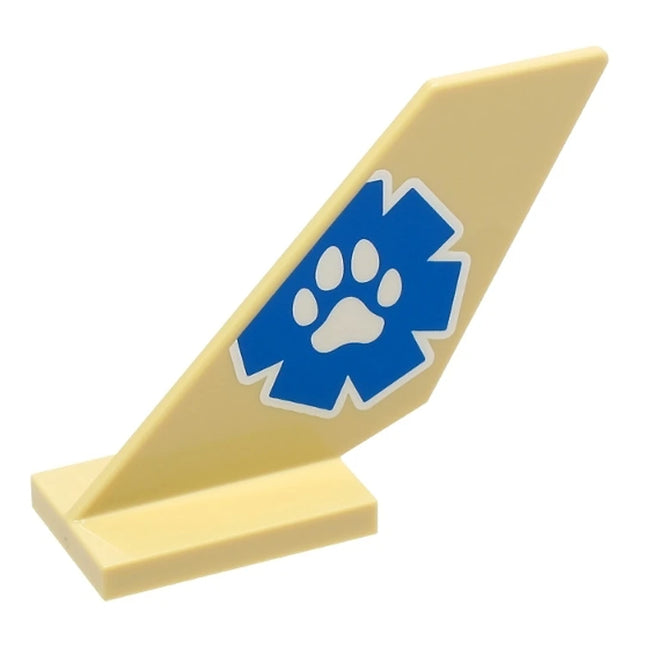 LEGO Tail Shuttle, Aircraft Wing, Wildlife Rescue Paw Print Logo Both Sides, Tan [6239pb104] 6353216