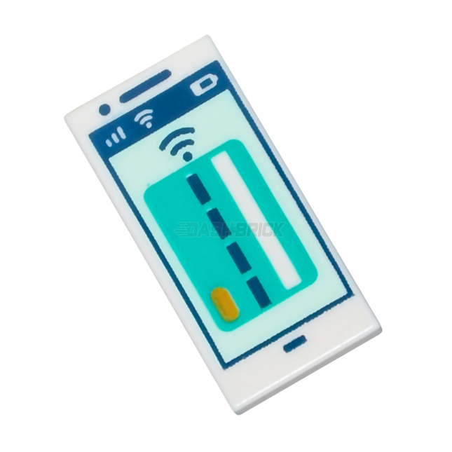 LEGO Minifigure Accessory - Tile, Smartphone with Turquoise Debit/Credit Card [3069bpb1062]