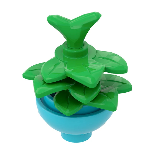 LEGO "Potted Fern" - Plant, Medium Azure Pot [MiniMOC]