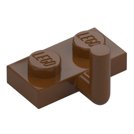 LEGO Plate, Modified 1 x 2, Bar Up, (5mm Horizontal Arm) Reddish Brown [88072] 6261359