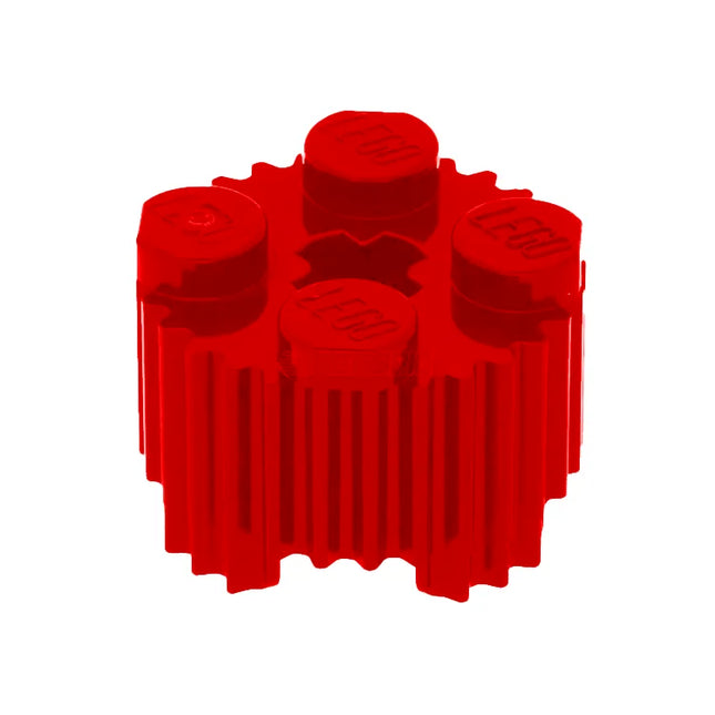 LEGO Brick, Round 2 x 2 with Axle Hole and Grille / Fluted Profile, Red [92947] 4650646