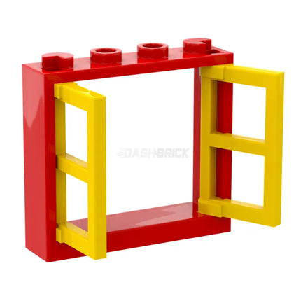 LEGO Window with 2 x Opening Panes, Red/Yellow [60594 / 60608]