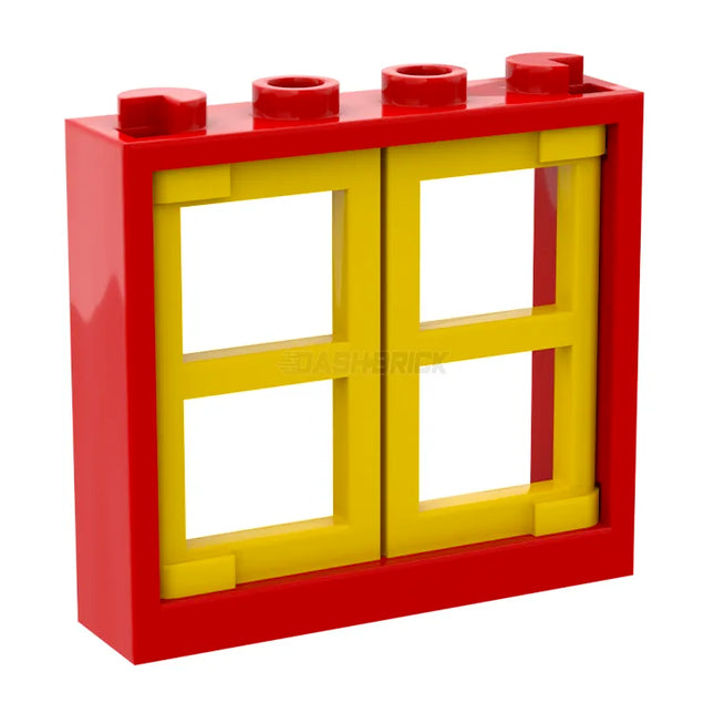 LEGO Window with 2 x Opening Panes, Red/Yellow [60594 / 60608]
