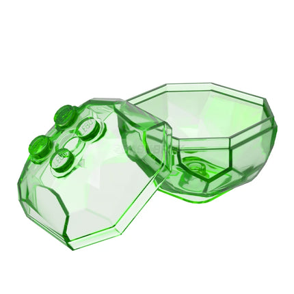 LEGO Minifigure Accessory - Rock 4 x 4 Octagonal Boulder, Trans-Bright Green [30294c01]