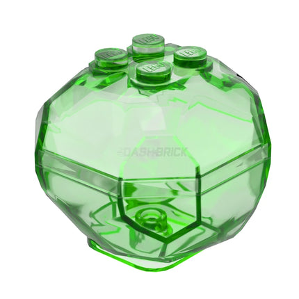 LEGO Minifigure Accessory - Rock 4 x 4 Octagonal Boulder, Trans-Bright Green [30294c01]