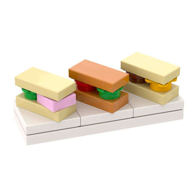 LEGO "Sandwich Platter" - 3 Sandwiches, Serving Tray [MiniMOC]