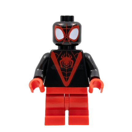 LEGO Minifigure - Spider-Man (Miles Morales) - Red Medium Legs, Red Spider Logo (2022) [MARVEL]
