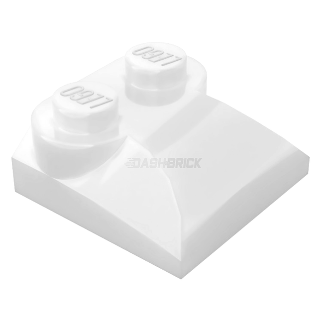 LEGO Slope, Curved 2 x 2 x 2/3 with 2 Studs and Curved Sides, White [47457] 4494474