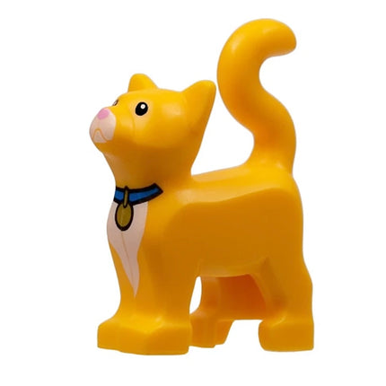 LEGO Minifigure Animal - Cat, "Sox", Standing, Blue Collar, Bright Light Orange [13786pb06] 6299740