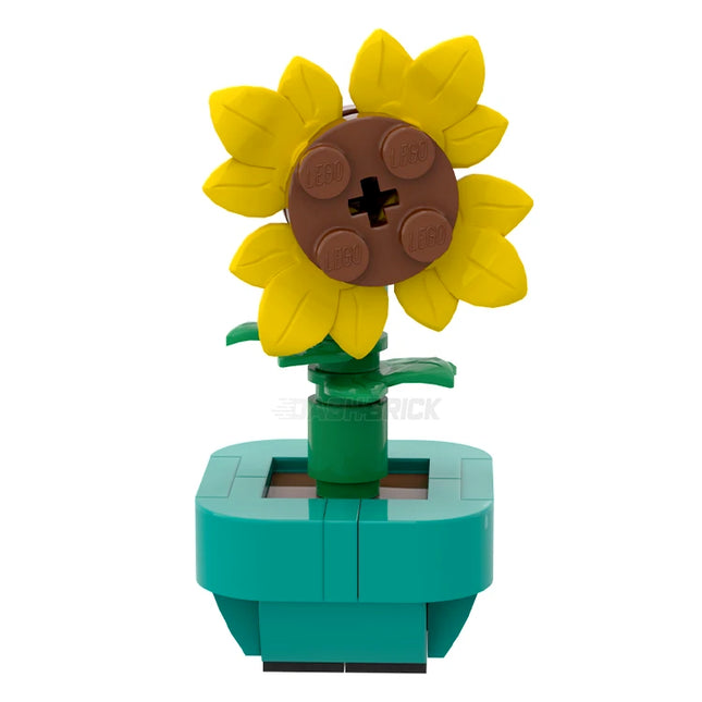 LEGO "Brickanicals #3" Sunflower in Dark Turquoise Pot [MiniMOC]