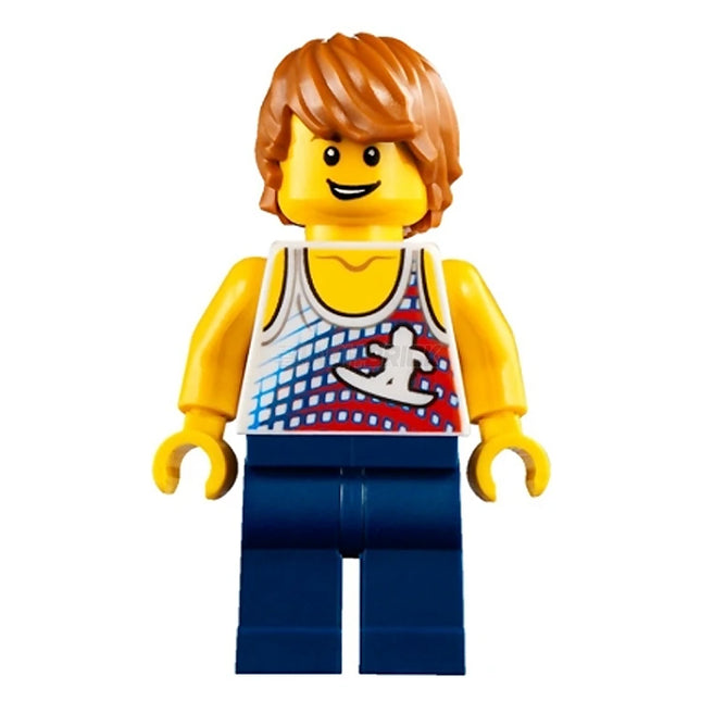 LEGO Minifigure - Male, Surfer, Beach Goer, Swept Hair (2018) [CITY]