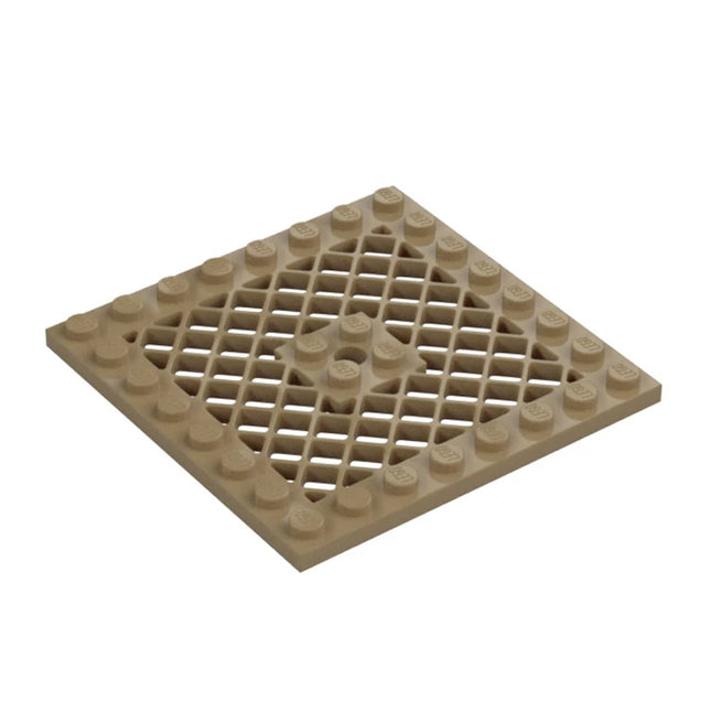 LEGO Plate, Modified 8 x 8, Grille/Grate/Platform, Dark Tan [4151b] 6470971
