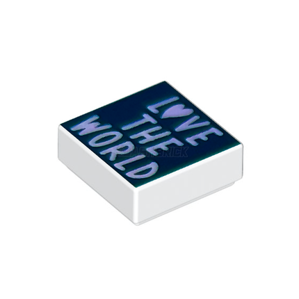 LEGO Minifigure Accessory - Tile,"Love the World" Sign Pattern (1 x 1 Tile) [3070b]