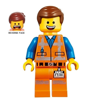 LEGO Minifigure - Emmet, Smile/Scream, Worn Uniform [The LEGO Movie]