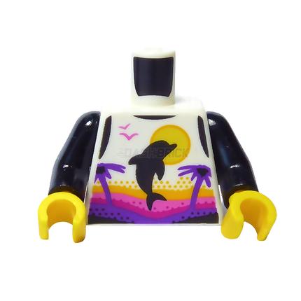 LEGO Minifigure Part - Torso - Wetsuit with Yellow Sun, Black Dolphin [973pb4133c01] 6327751