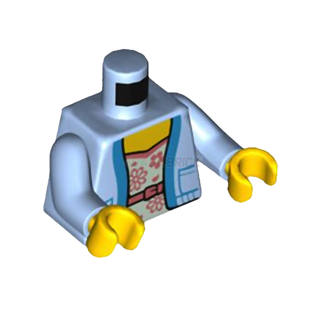 LEGO Minifigure Part - Torso Jacket, White and Coral Shirt, Flowers [973pb4540c01] 6386209